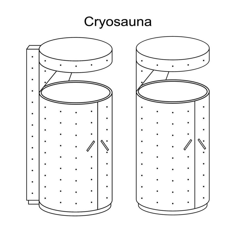 cryosauna ijs behandeling vector illustratie voor goedaardig en kwaadaardig