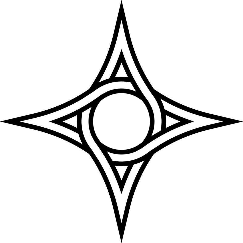 meetkundig logo vier wees ster cirkel binnen vector