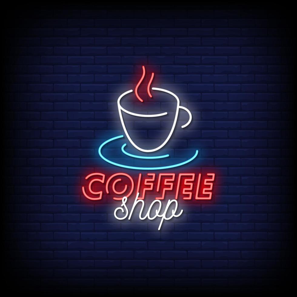 coffeeshop neonreclames stijl tekst vector