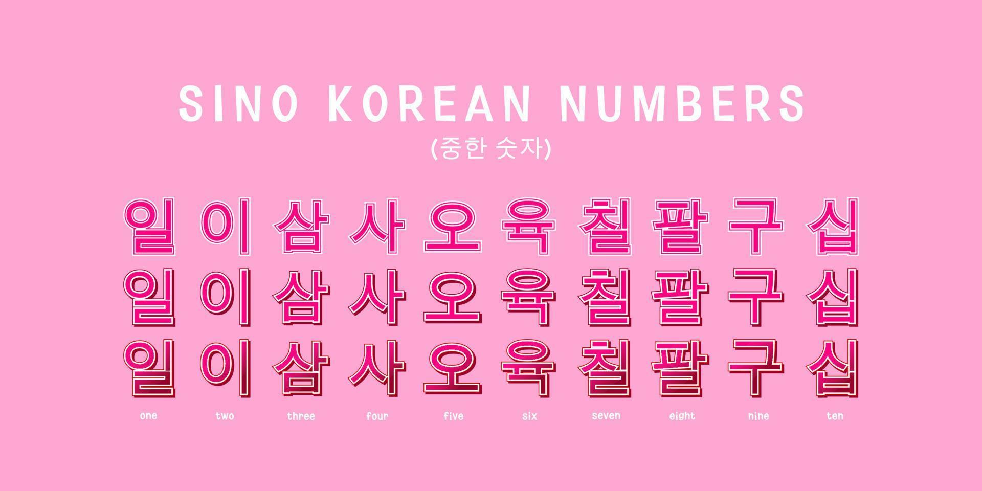 sino Koreaans getallen typografie vector