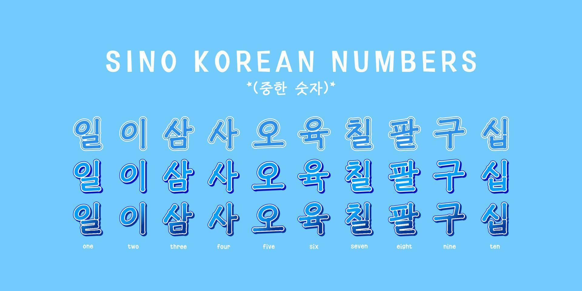 sino Koreaans getallen typografie vector