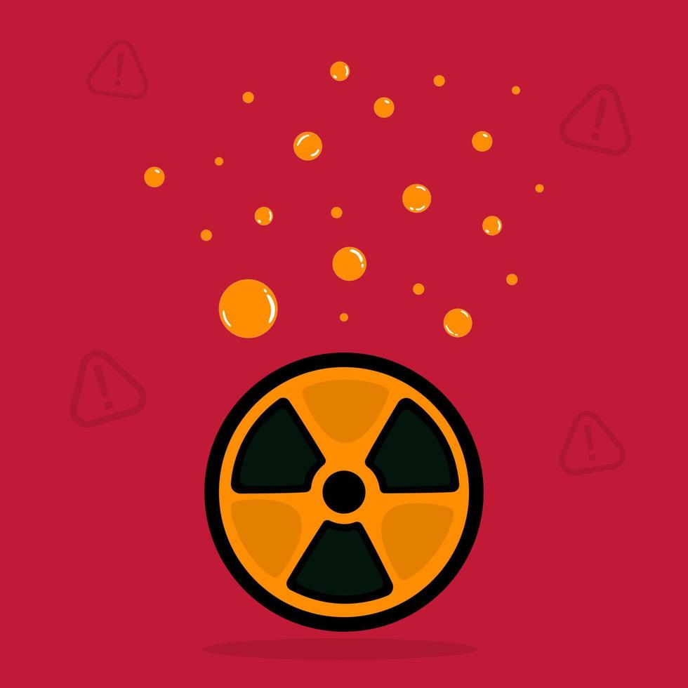 waarschuwing van de verspreiding van straling cesium gevaar. vector illustratie vlak ontwerp element voor website of app, grafisch, logo, sociaal media, mobiel app, ui.