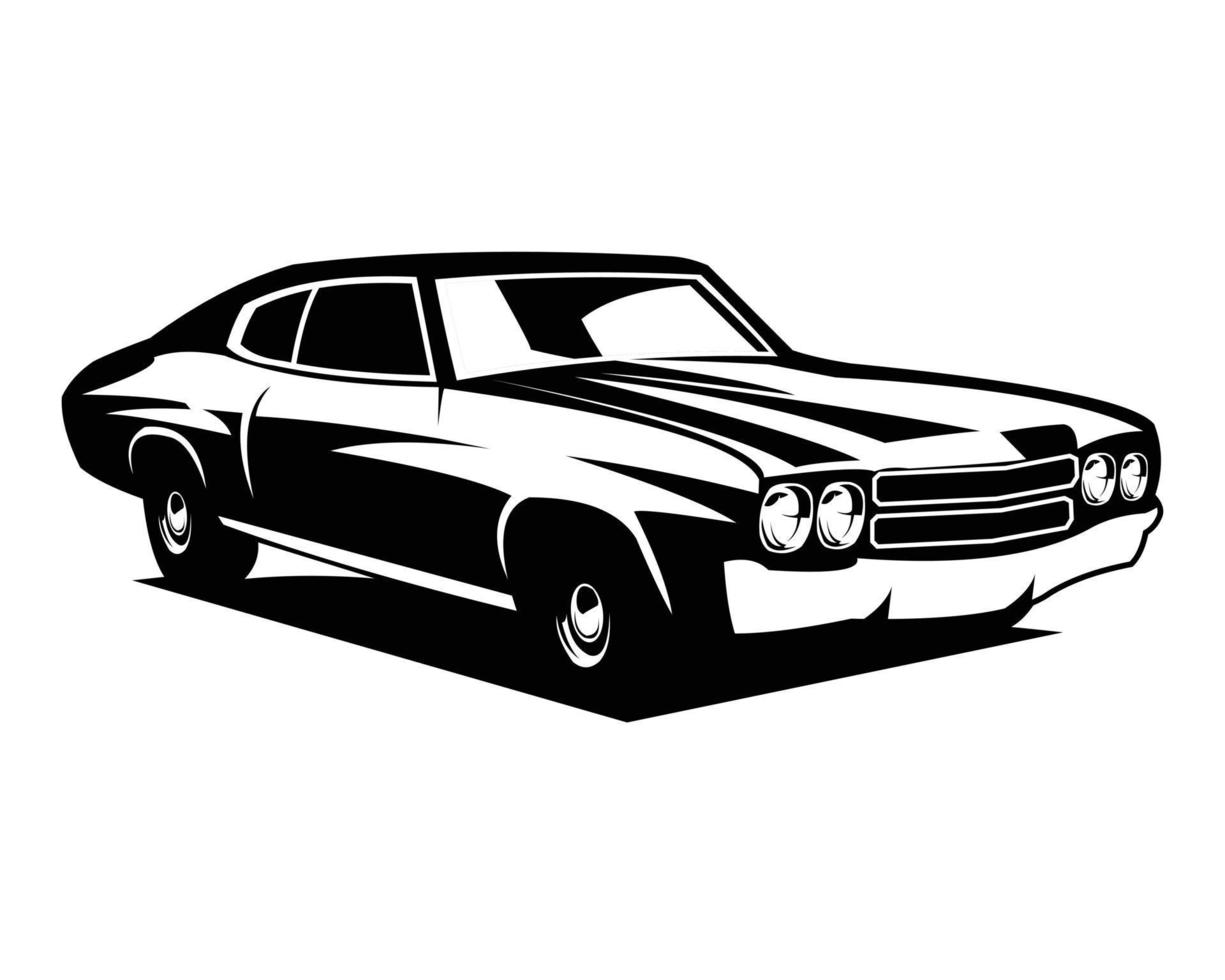 1970 doorwaadbare plaats mustang geïsoleerd kant visie wit achtergrond. het beste voor logo's, insignes, emblemen, pictogrammen, beschikbaar in eps 10. vector