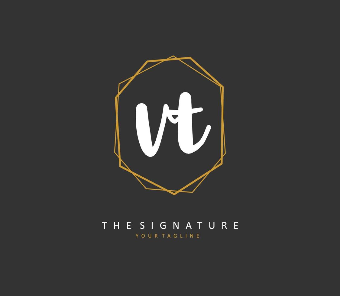 v t ww eerste brief handschrift en handtekening logo. een concept handschrift eerste logo met sjabloon element. vector