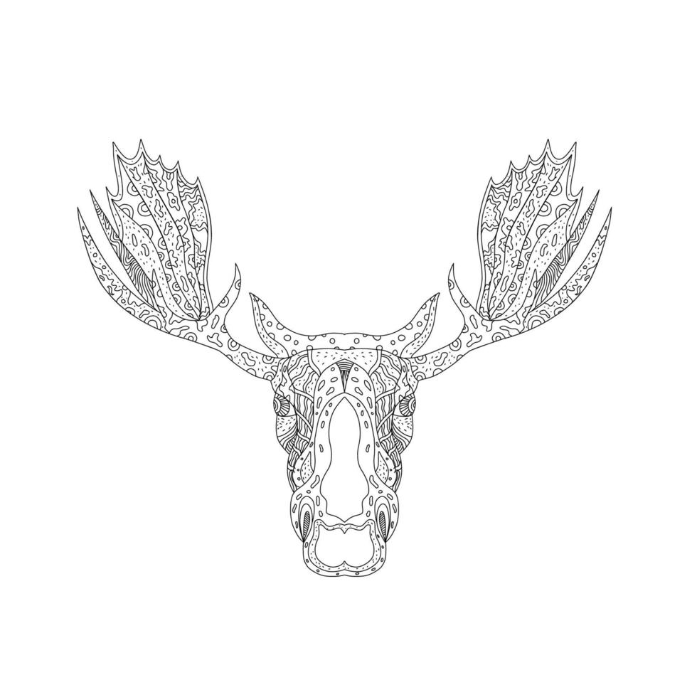 stier eland hoofd doodle vector