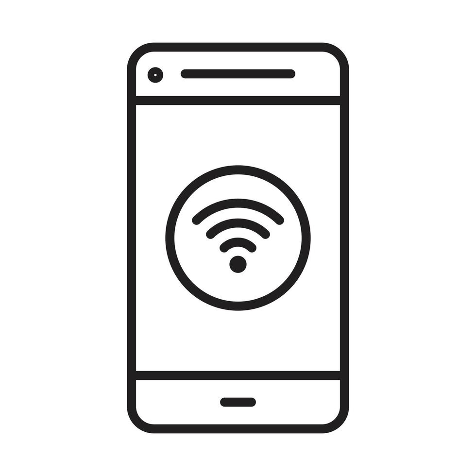smartphone icoon met Wifi symbool zwart vector, mobiel telefoon icoon, mobiele telefoon icoon vector
