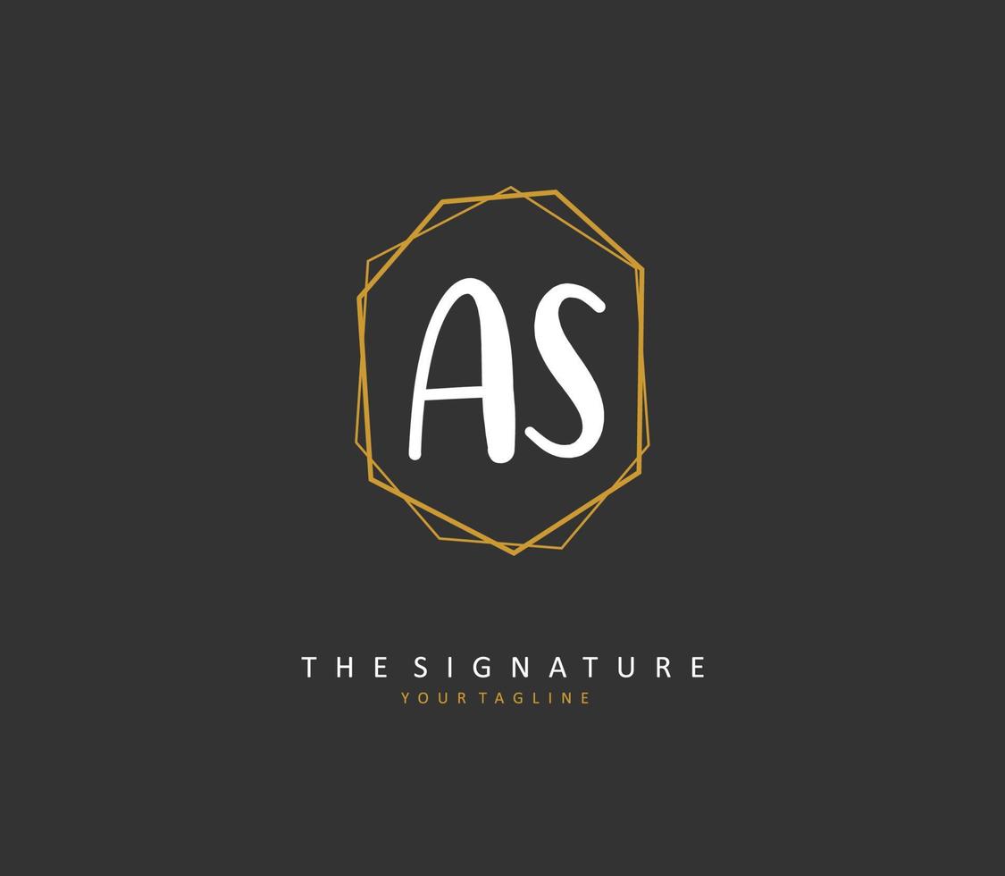 een s net zo eerste brief handschrift en handtekening logo. een concept handschrift eerste logo met sjabloon element. vector