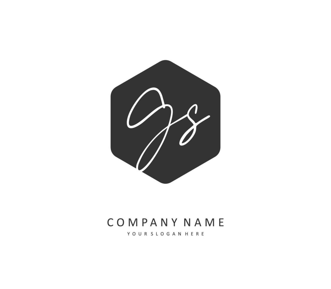 g s gs eerste brief handschrift en handtekening logo. een concept handschrift eerste logo met sjabloon element. vector