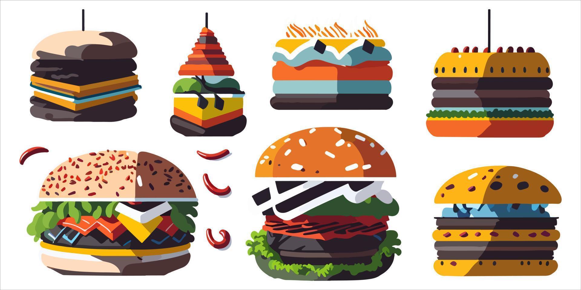 vector grafiek van vers gegrild hamburgers