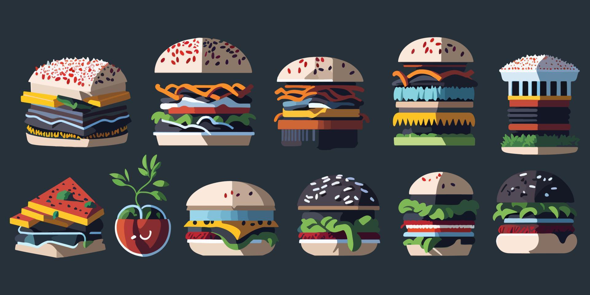 vector illustratie van smakelijk kip hamburgers
