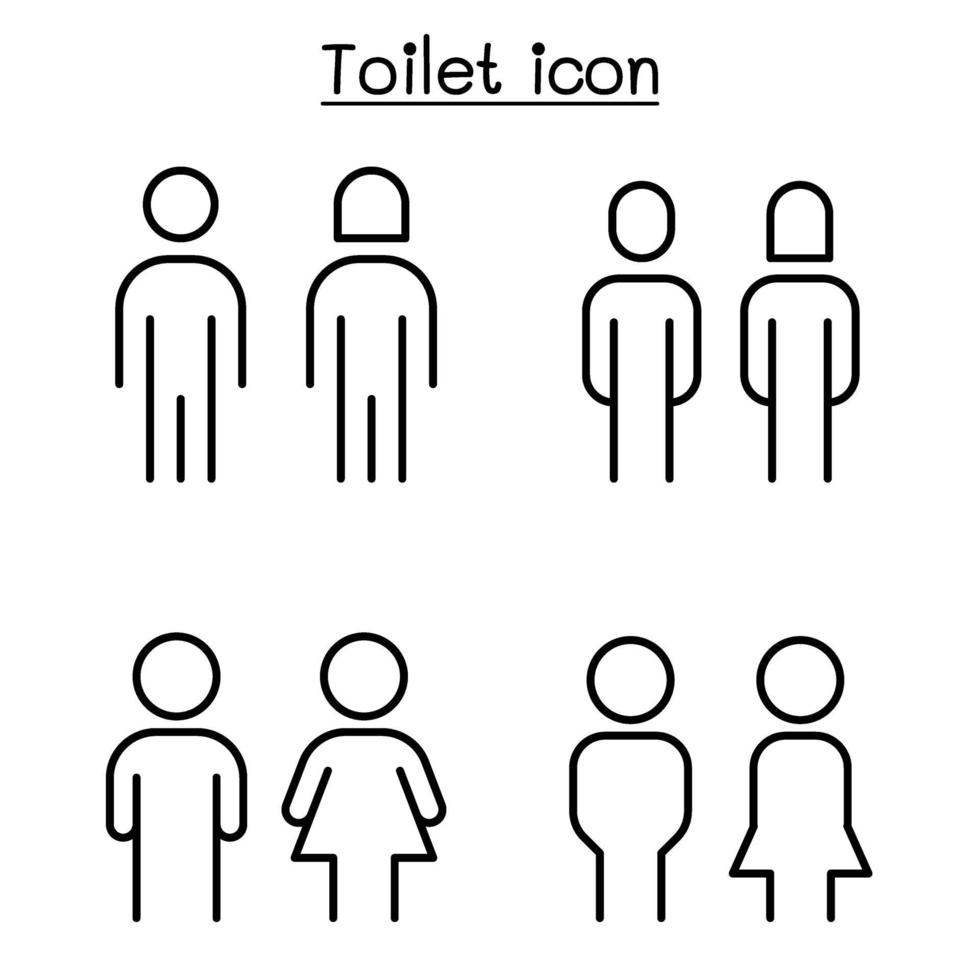 toilet, toiletbord in dunne lijnstijl vector