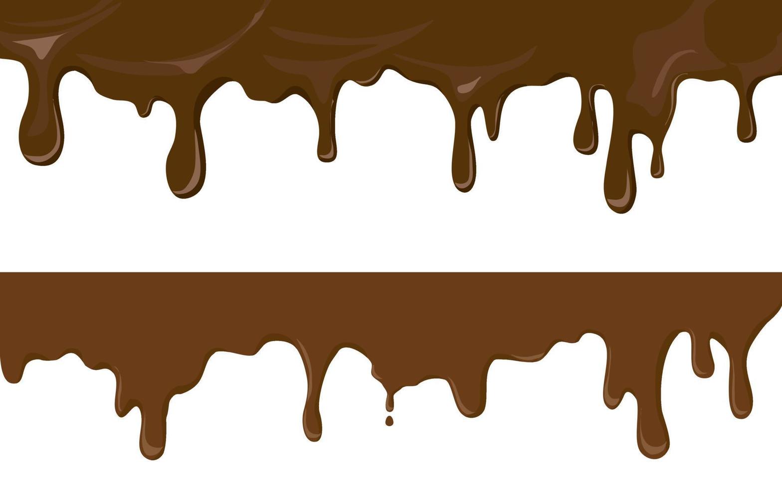 reeks van druipend chocola gesmolten geïsoleerd Aan wit achtergrond vector