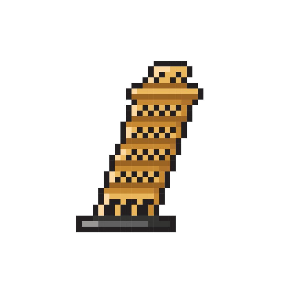 Pisa toren in pixel kunst stijl vector