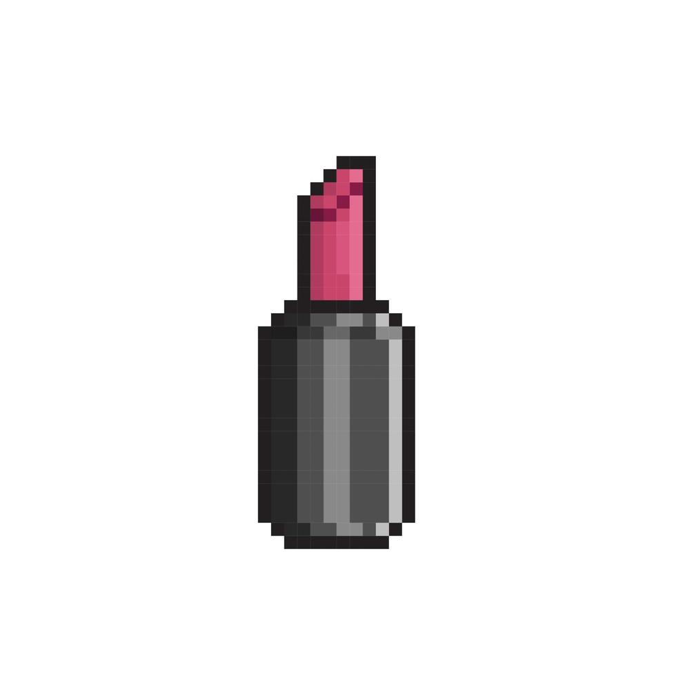 een lippenstift in pixel kunst stijl vector