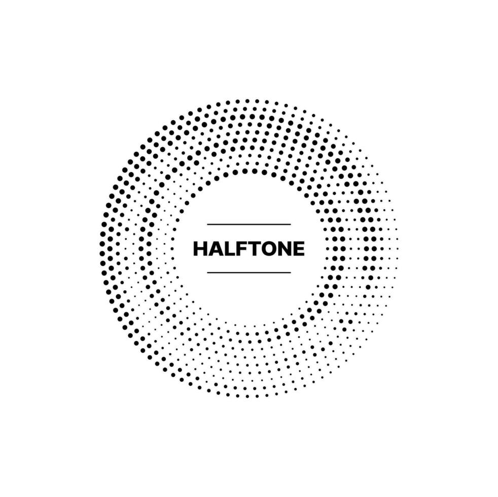 halftone cirkel patroon kader, zwart dots grens vector