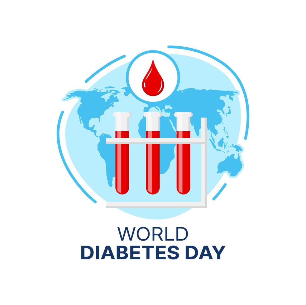 wereld diabetes dag icoon, bloed laten vallen in blauw cirkel vector