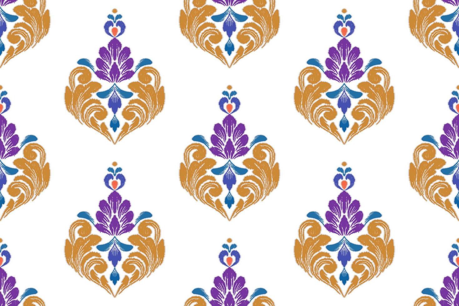 lapwerk bloemen patroon met paisley en Indisch bloem motieven. damast stijl patroon voor textil en decoratie vector