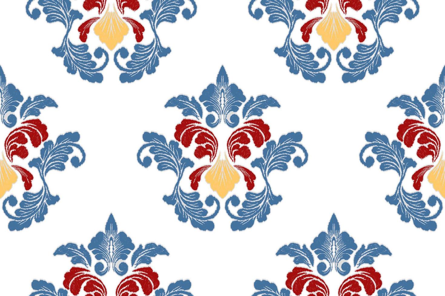 lapwerk bloemen patroon met paisley en Indisch bloem motieven. damast stijl patroon voor textil en decoratie vector