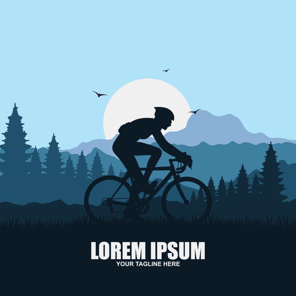berg fiets logo ontwerp vector sjabloon
