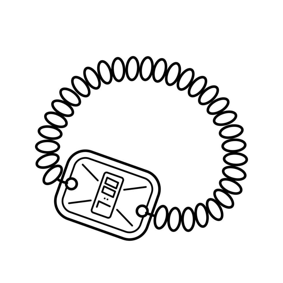 zoet kijk maar armband. snoep pols kijk maar van jaren 90. hand- getrokken schetsen icoon van suiker dragee. geïsoleerd vector illustratie in tekening lijn stijl.