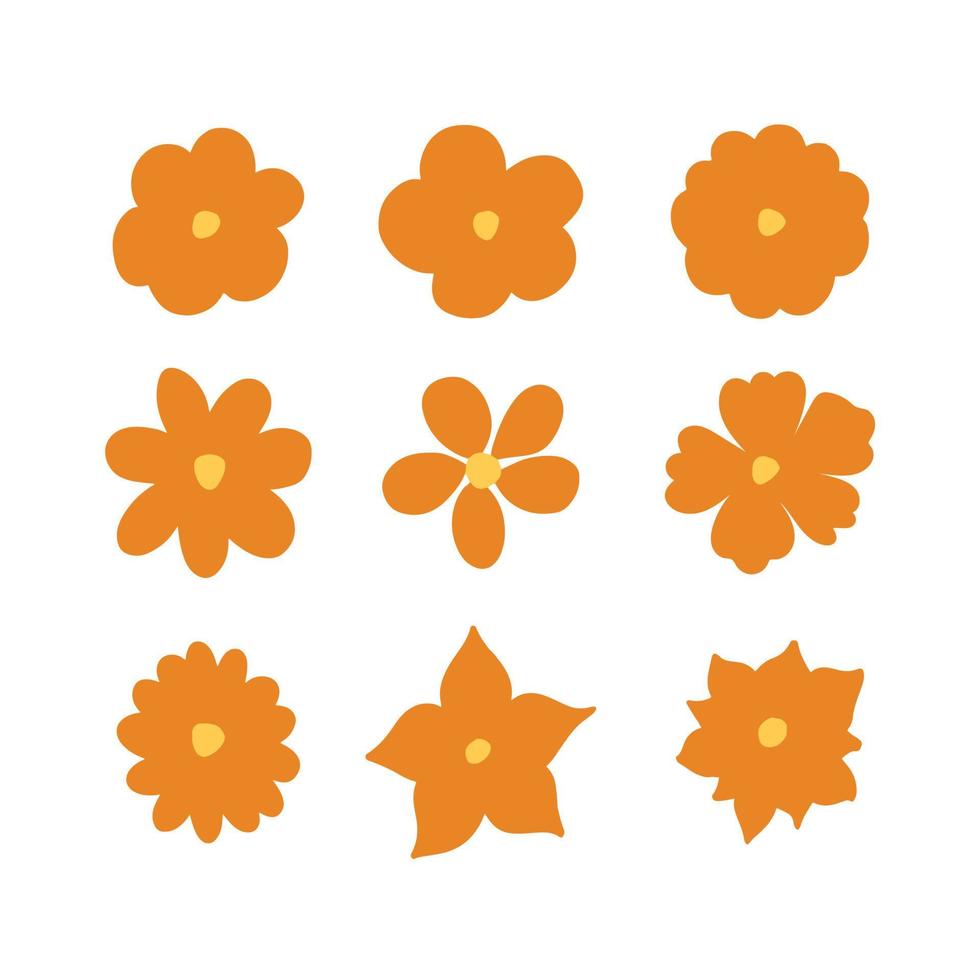 hand- getrokken voorjaar bloem verzameling vector illustratie