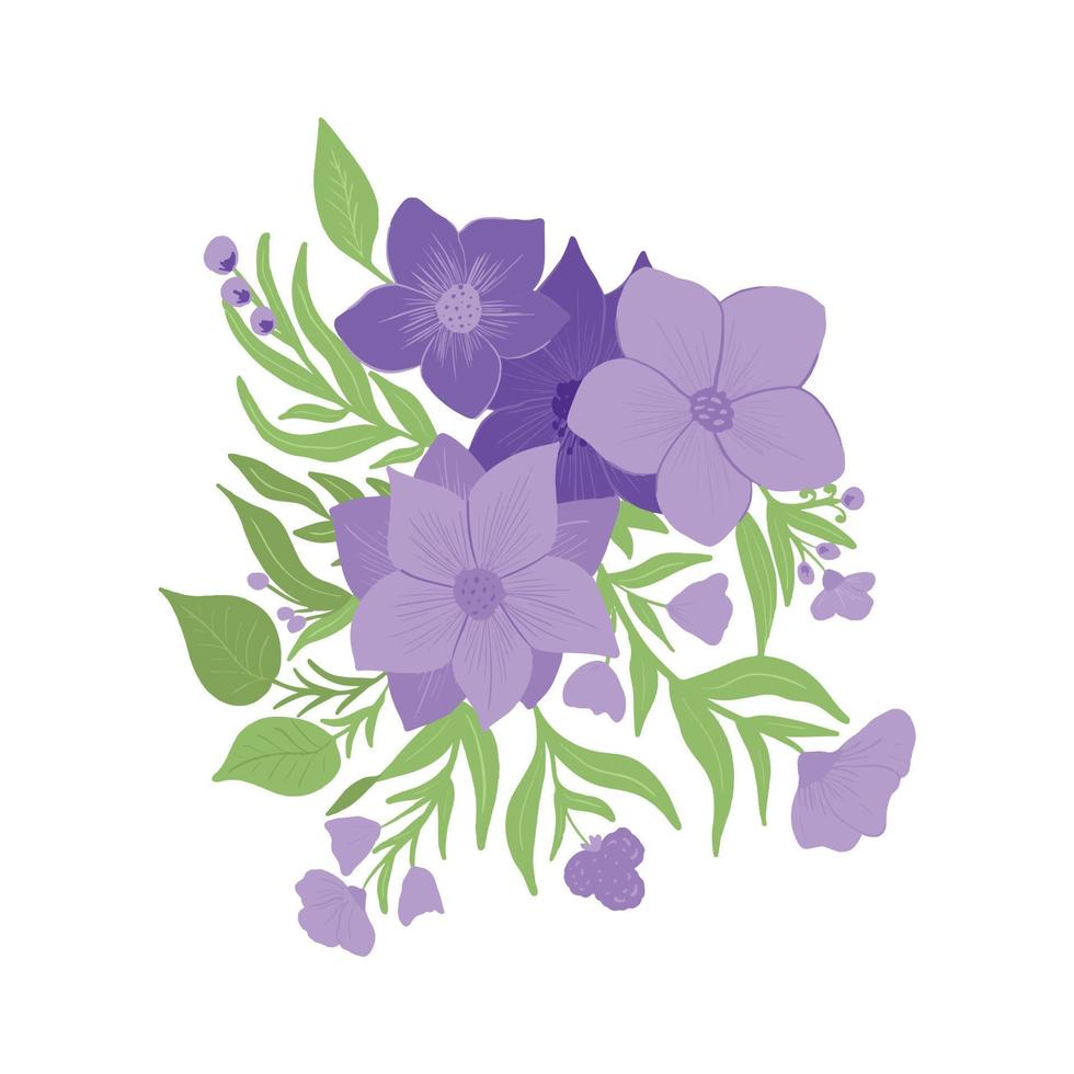 hand- getrokken voorjaar bloem verzameling vector illustratie