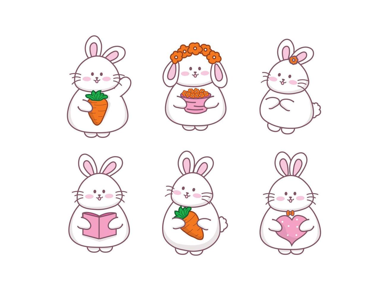 schattig konijn tekenfilm karakter vector