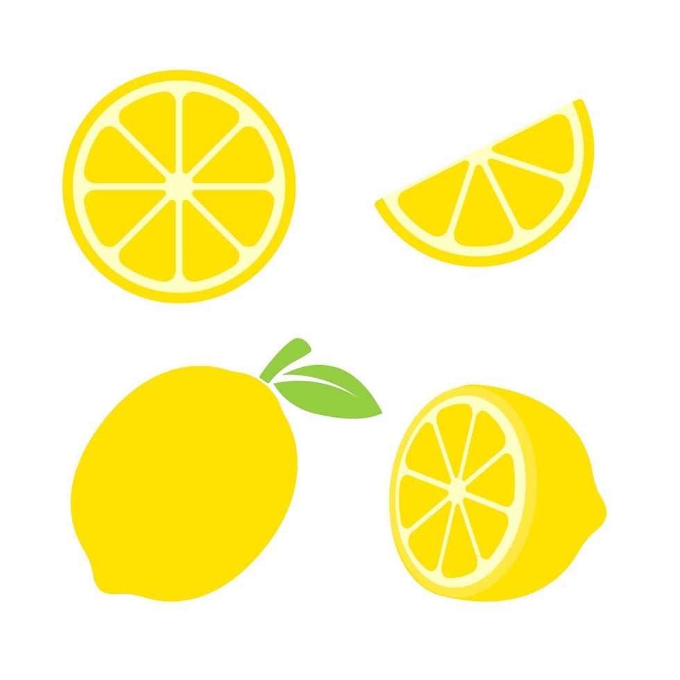 gele citroen set vector