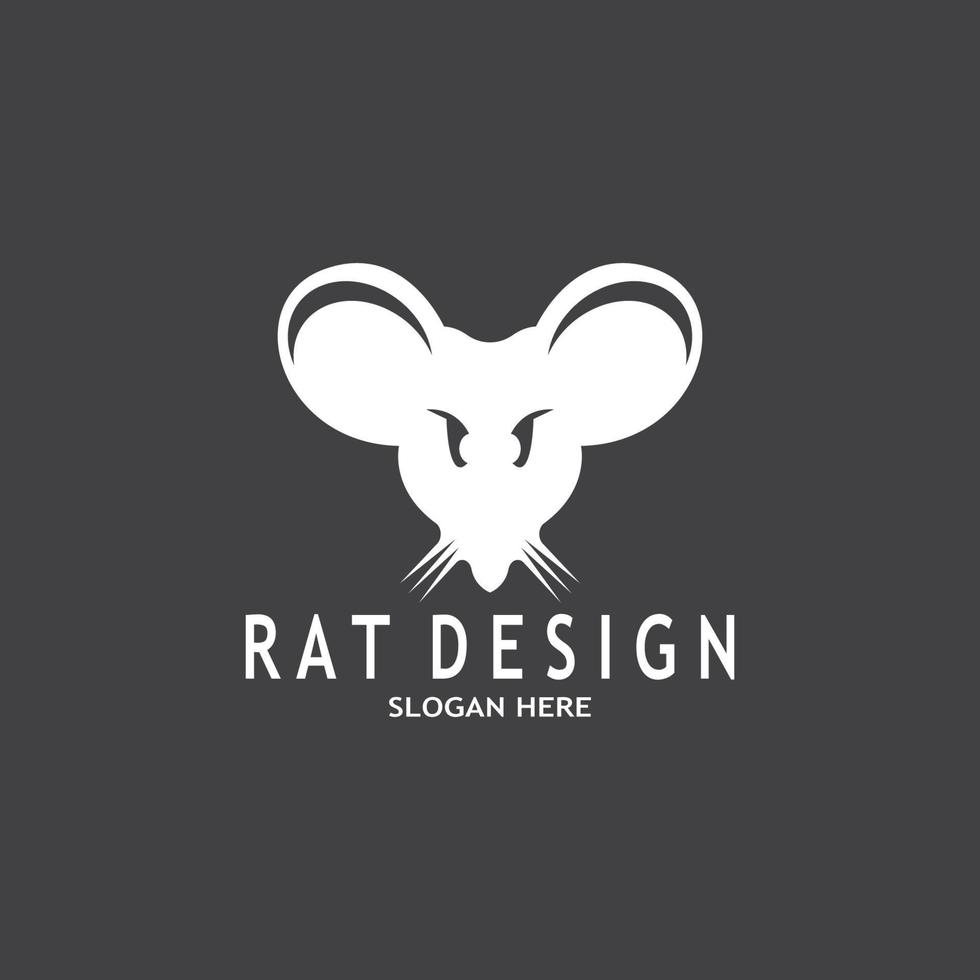 Rat zwart silhouet logo vector illustratie