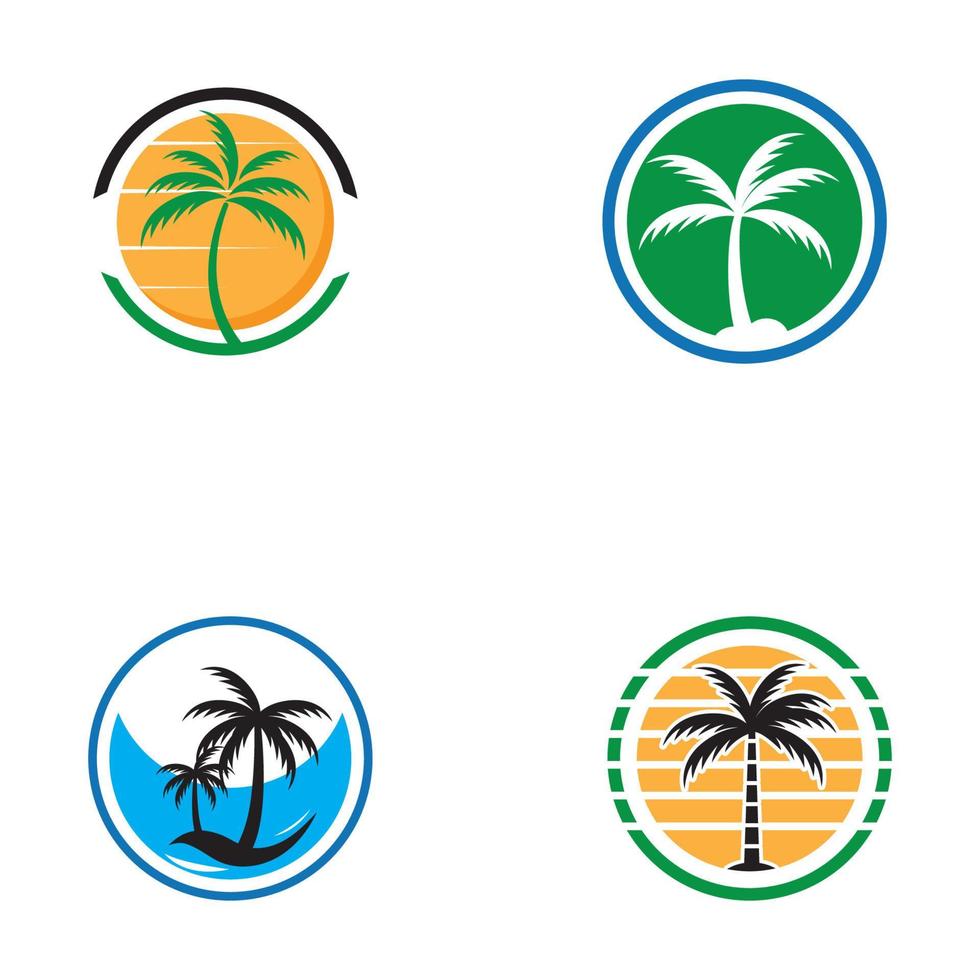 palmboom zomer logo sjabloon vector