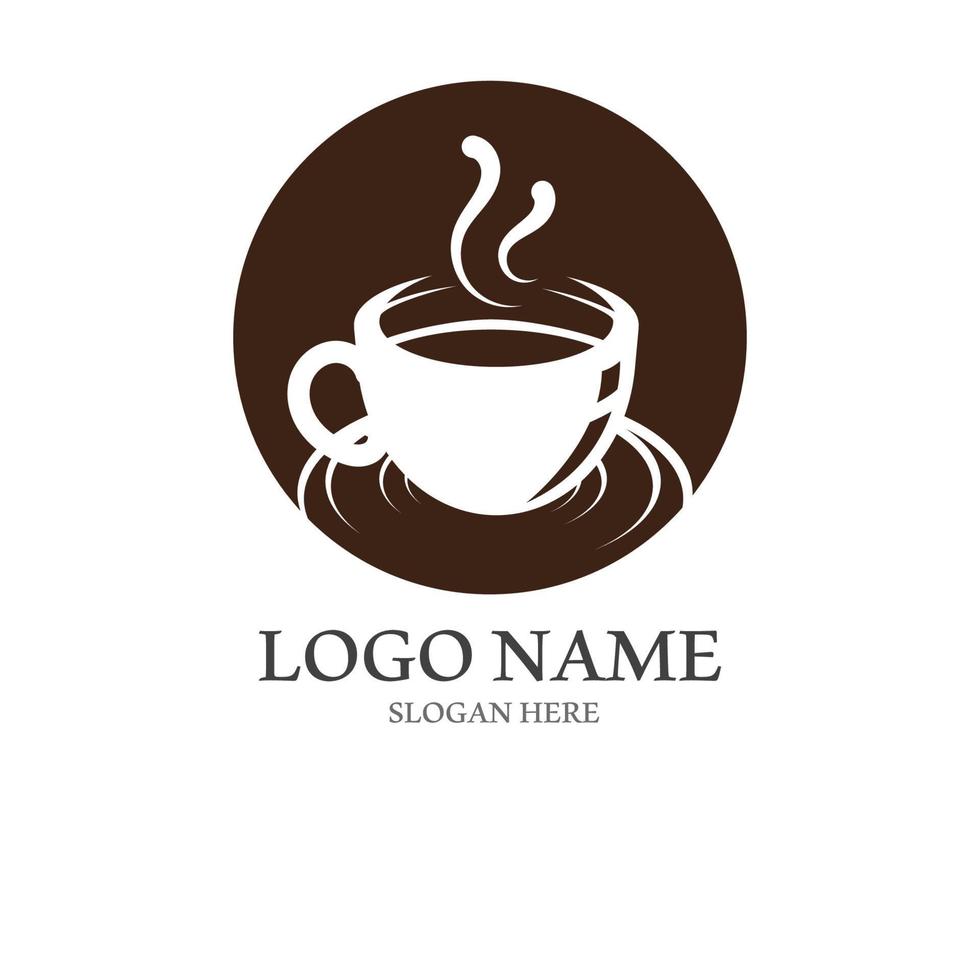 koffie kop logo met vector stijl sjabloon