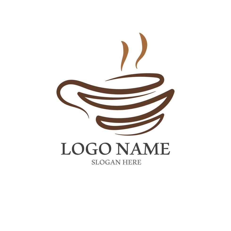 koffie kop logo met vector stijl sjabloon