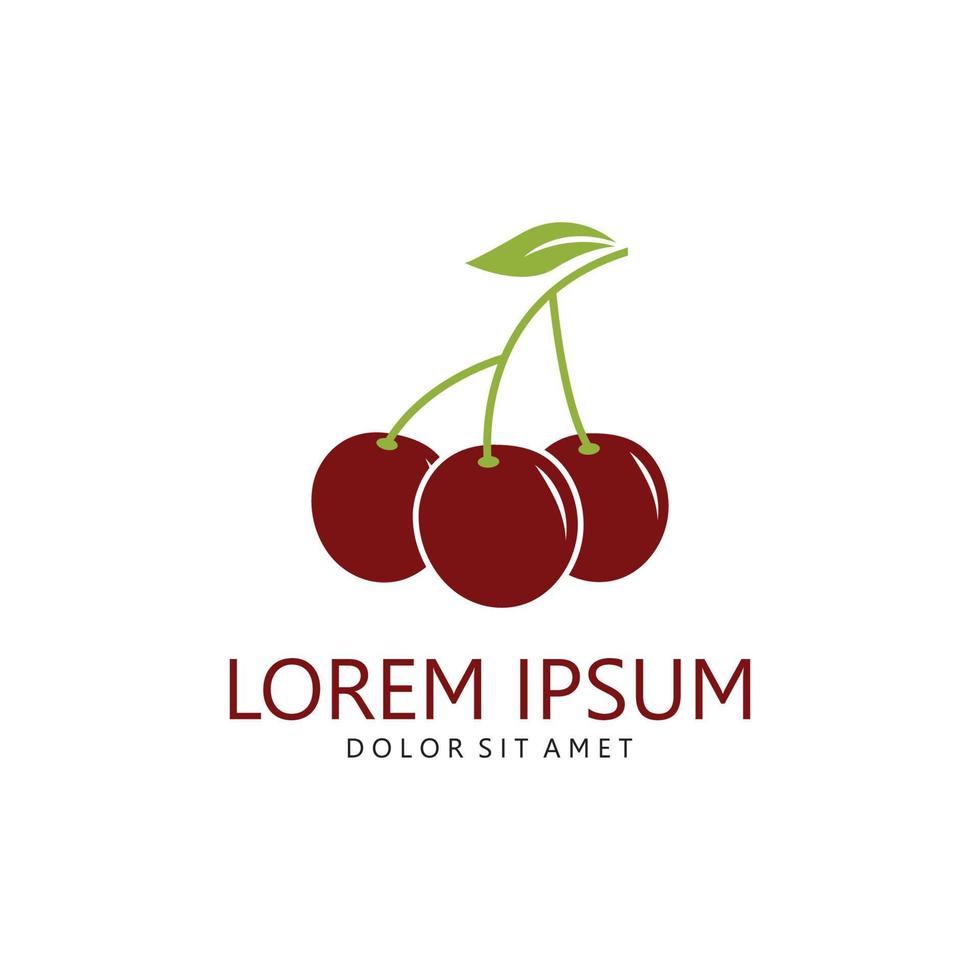 kers fruit logo sjabloon. vector illustratie kersen symbool.