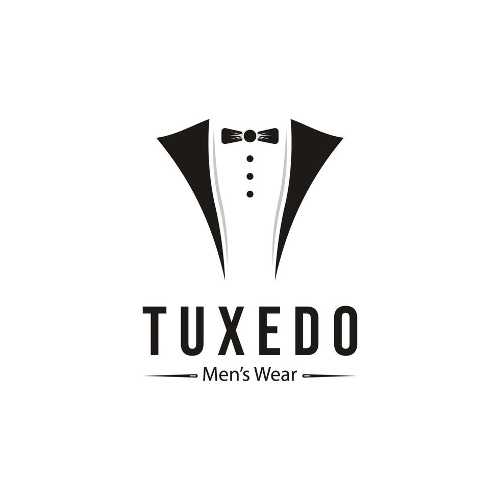 smoking pak logo sjabloon met boog stropdas voor Mannen mode. vector