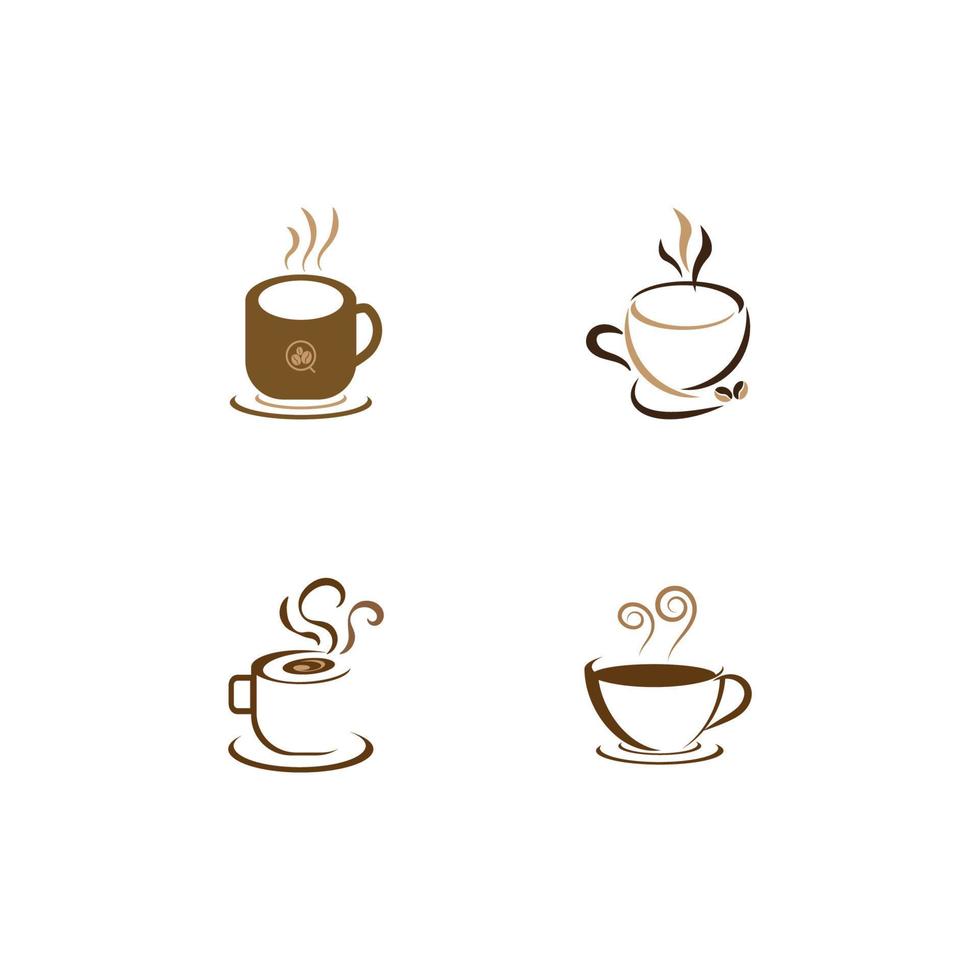 koffie kop logo met vector stijl sjabloon