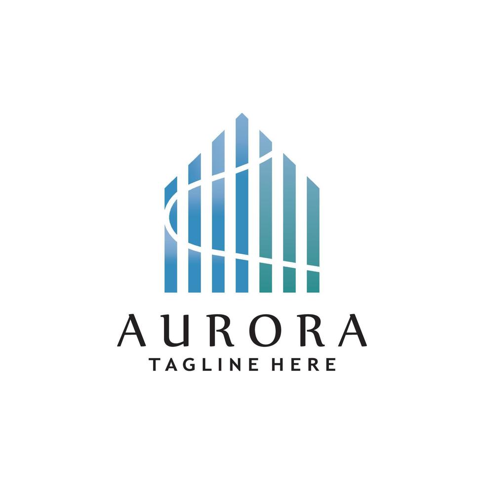 Aurora licht Golf logo sjabloon vector