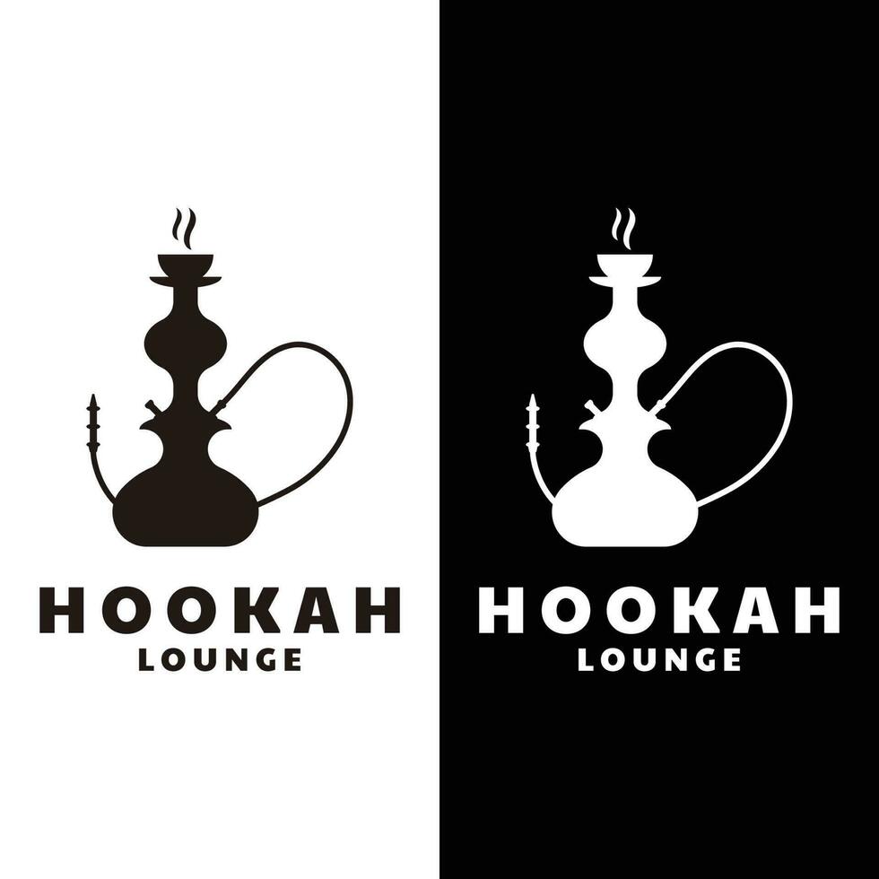 hookah shisha silhouet logo sjabloon voor bar, cafe en club. vector