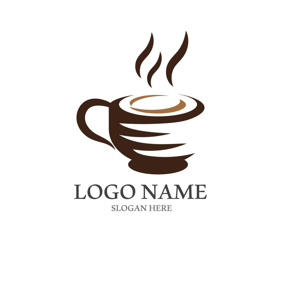 koffie kop logo met vector stijl sjabloon