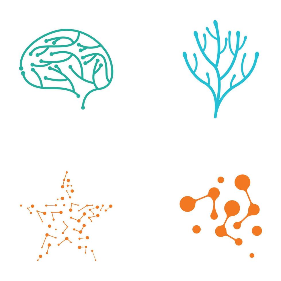 zenuw cel logo of neuron logo met vector sjabloon