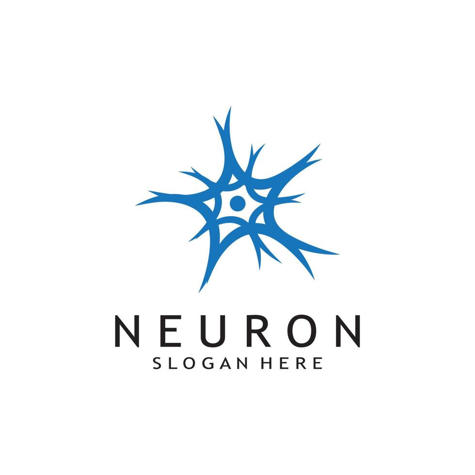 zenuw cel logo of neuron logo met vector sjabloon