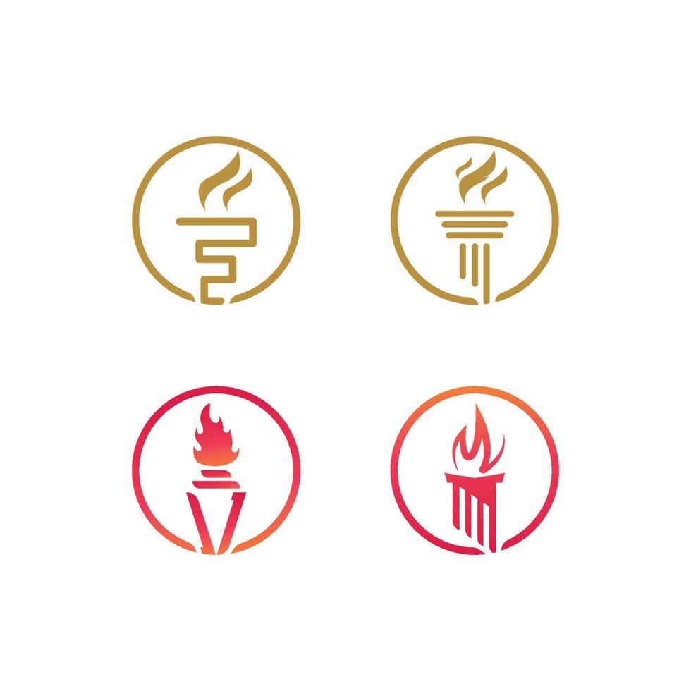 fakkel logo icoon met concept vector illustratie sjabloon