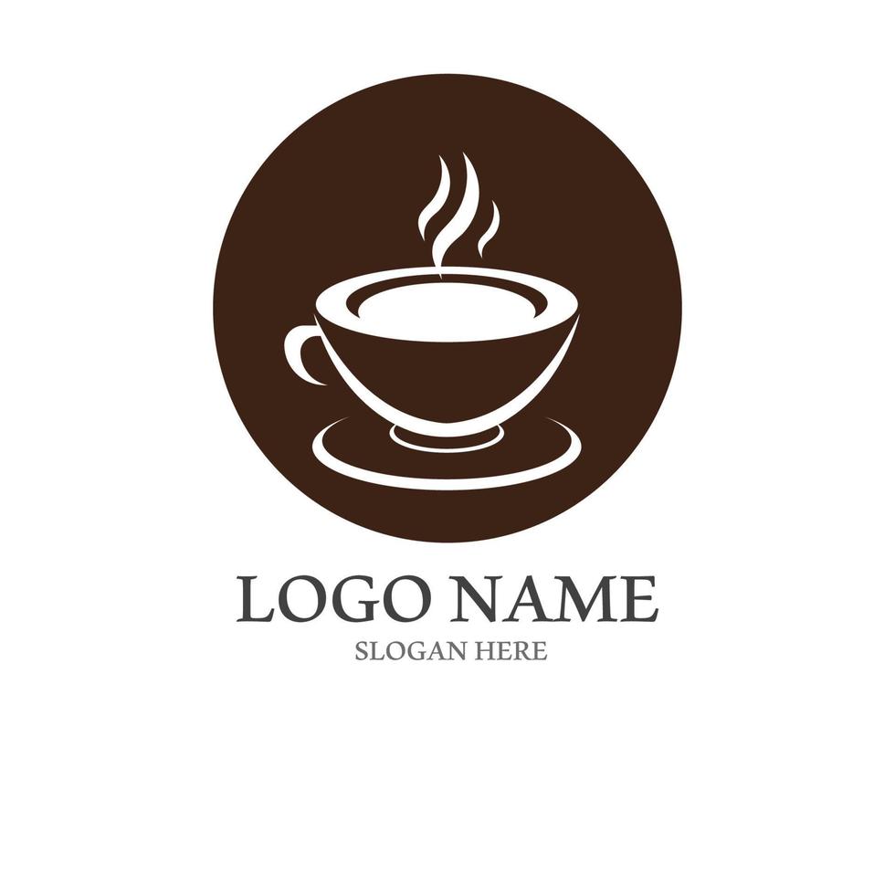 koffie kop logo met vector stijl sjabloon