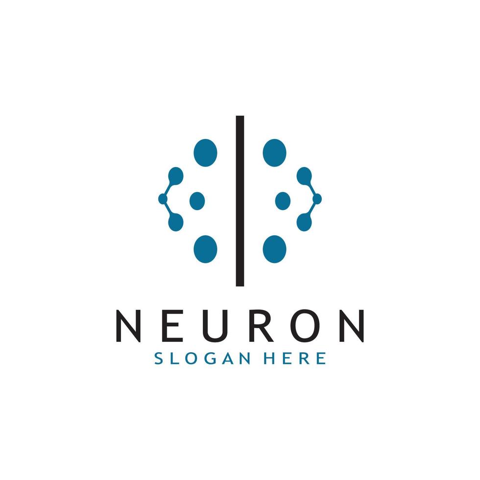 zenuw cel logo of neuron logo met vector sjabloon