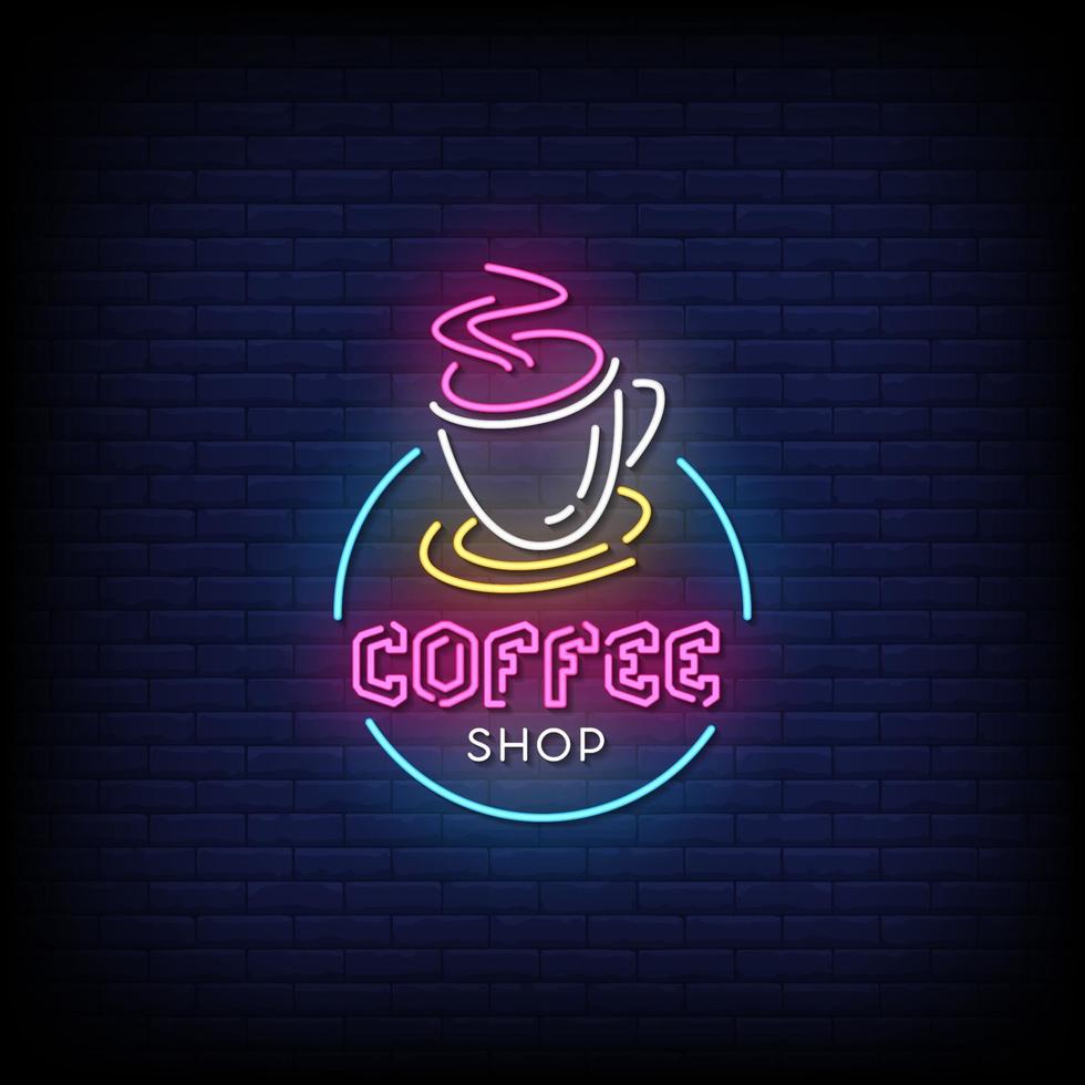 coffeeshop neonreclames stijl tekst vector