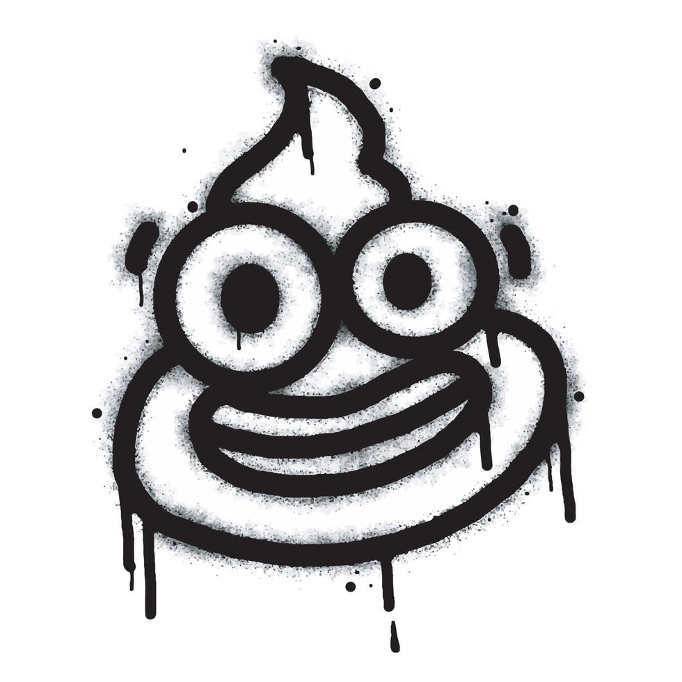 verstuiven geschilderd graffiti lachend gezicht monster emoticon geïsoleerd Aan wit achtergrond. vector