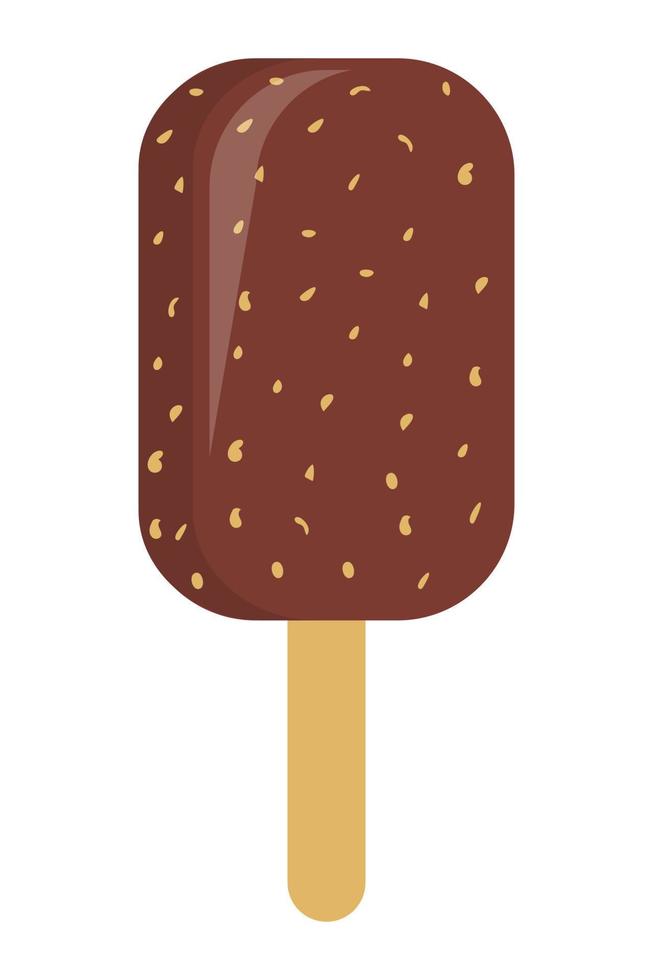 chocola ijs room Aan een stok met noten. vector bewerkbare ontwerp. zomer ontwerp voor poster, folder, menu.