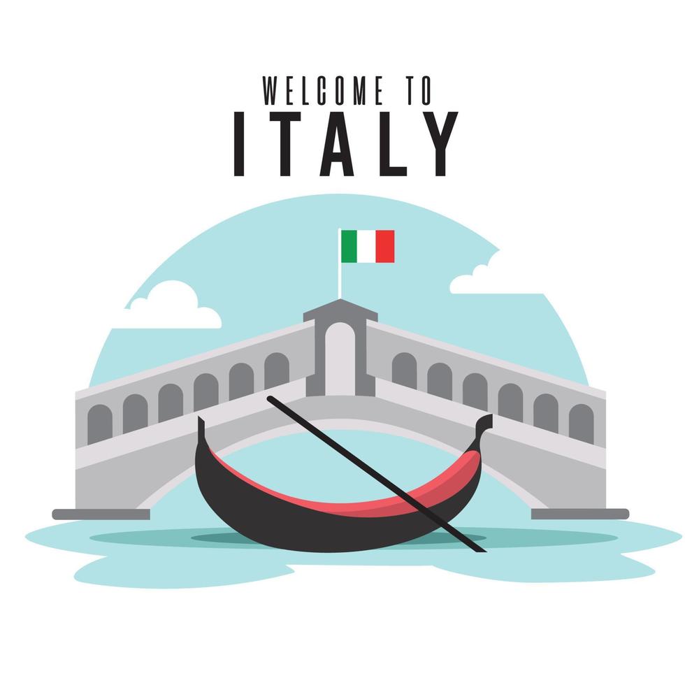 geïsoleerd Venetië brug mijlpaal Italië reizen ansichtkaart vector illustratie