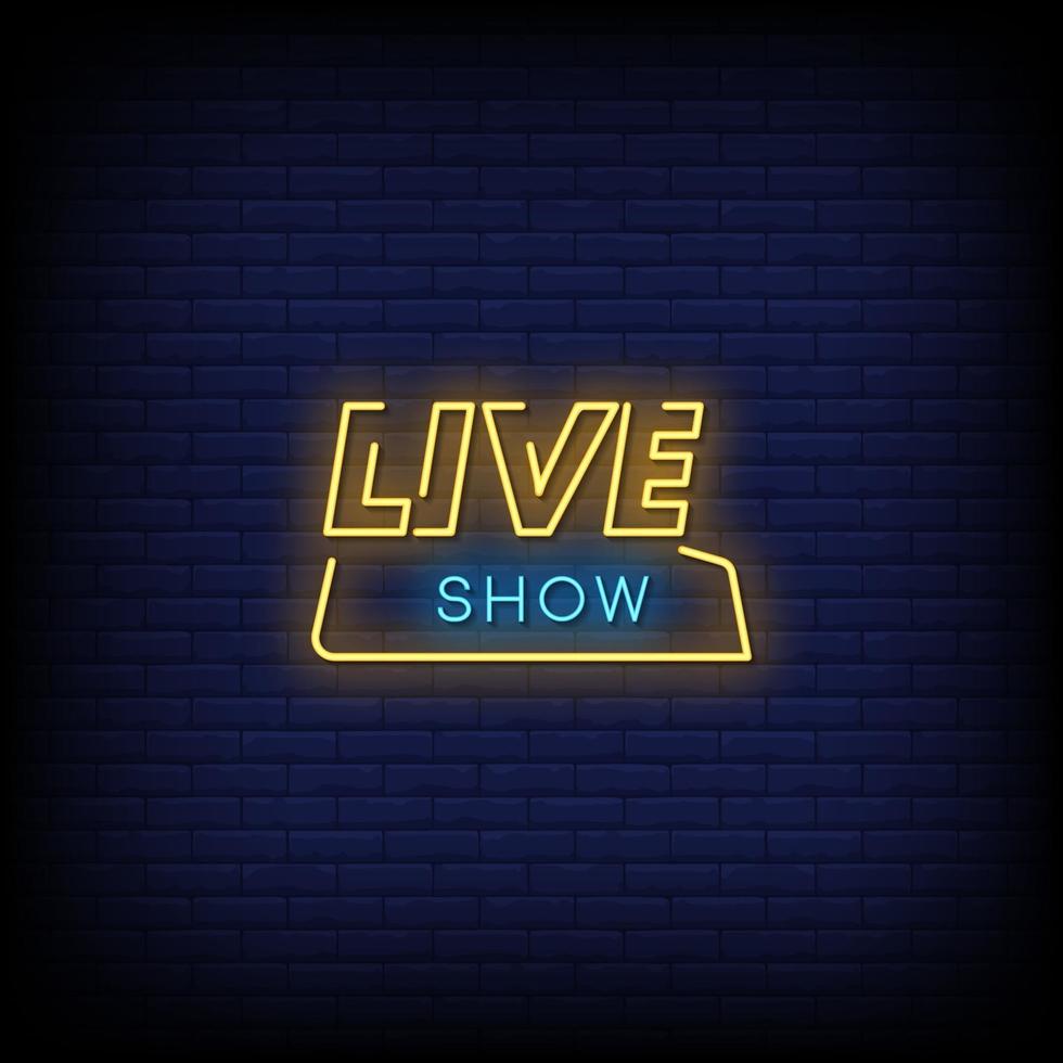 live show neonreclamestijl tekst vector