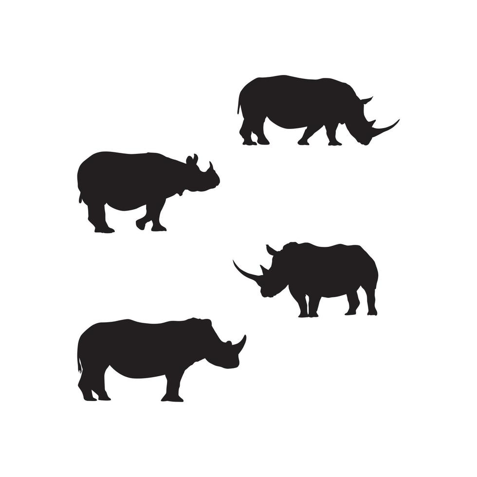 neushoorn silhouet neushoorn symboolset vector