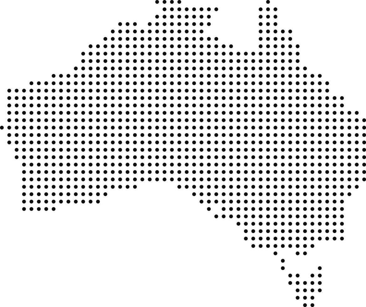 Australië kaart punt patroon vector